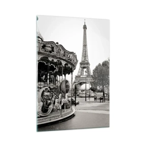 Glastavla - Bild på glas - Nöje endast i Paris - 50x70 cm