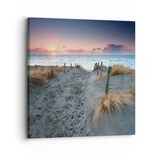 Canvastavla - Bild på duk - Utspilld skenregnbåge... - 30x30 cm