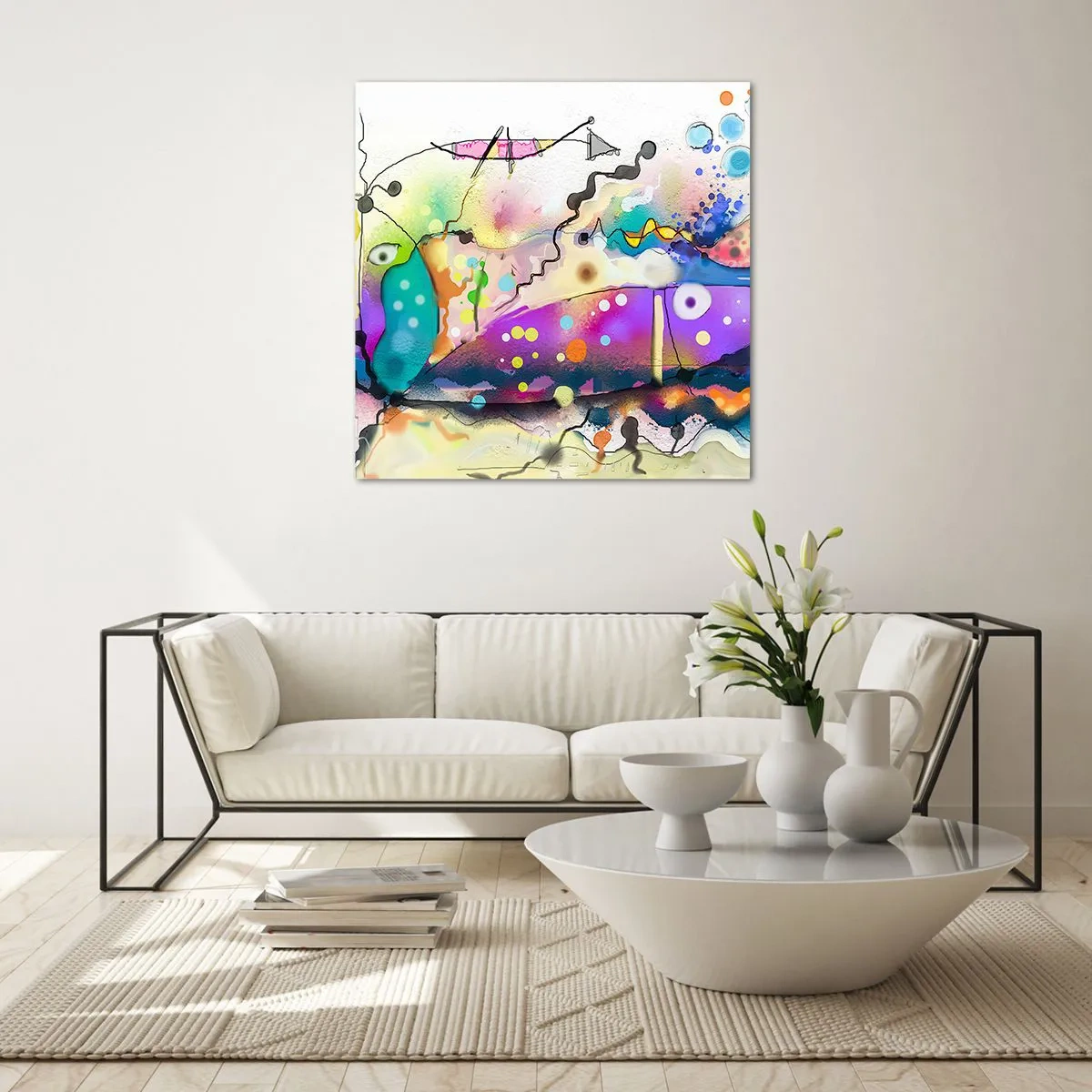 Glastavla - Bild på glas - Det saknas ord! - 60x60 cm