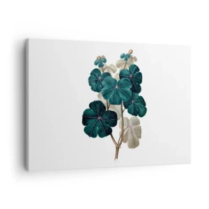 Canvastavla - Bild på duk - Botanisk illustration med blad i nyanser av grönt och beige - 70x50cm - Från ett gammalt herbarium - Modern väggdekoration för vardagsrum och sovrum ARTTOR