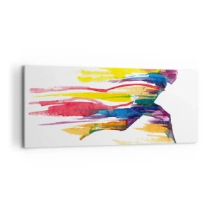 Canvastavla - Bild på duk - Spring genom regnbågen - 100x40 cm