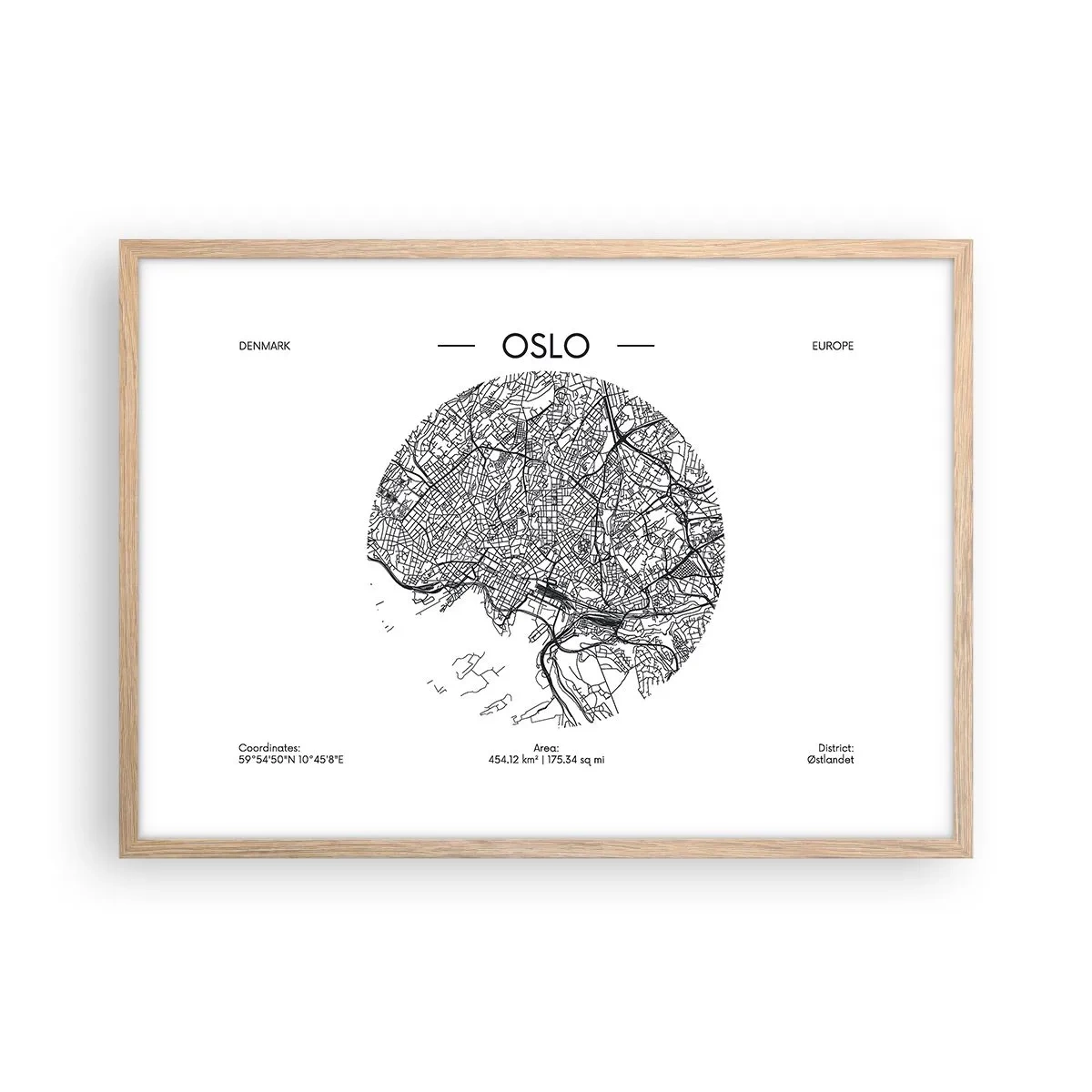 Affisch i ram av ljusek - Oslos anatomi - 70x50 cm