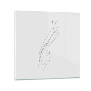 Glastavla - Bild på glas - Bara en utfästelse - 50x50 cm