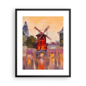 Affisch i svart ram - Ikoner av Paris – Moulin Rouge - 40x50 cm