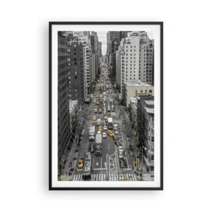 Affisch i svart ram - Livet i New York - 61x91 cm