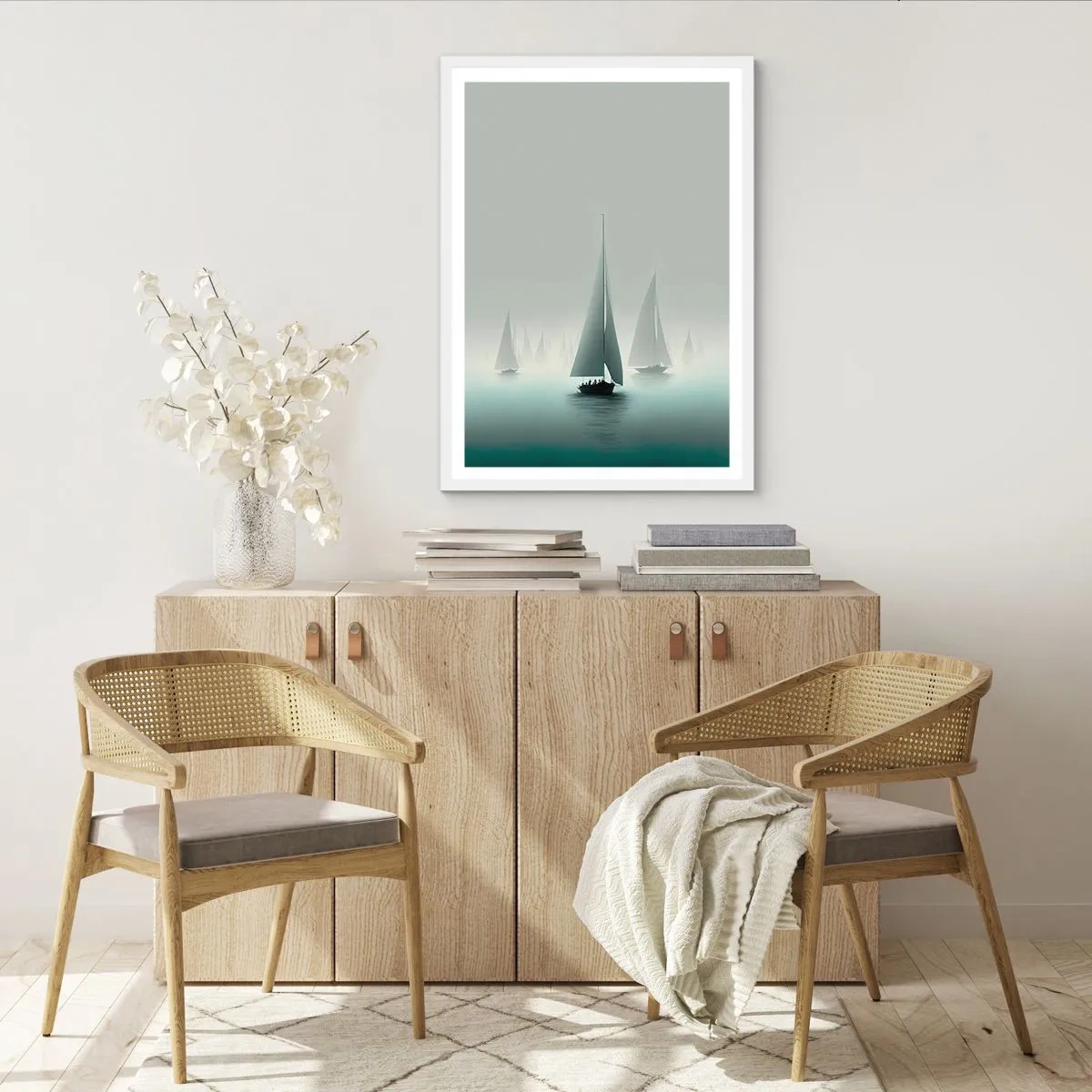 Affisch i vit ram - Byggd av dimma - 30x40 cm