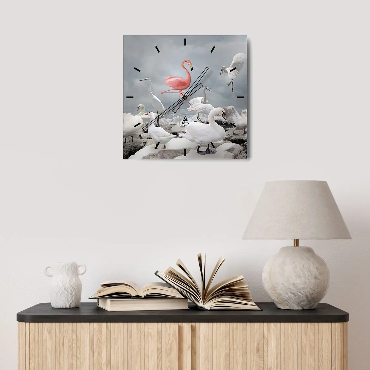 Väggklocka - Klocka på glas - Hur har jag hamnat här? - 30x30 cm