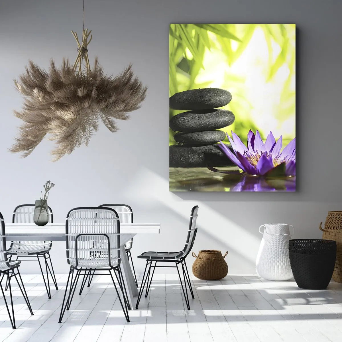 Canvastavla - Bild på duk - I en bambushage - 50x70 cm