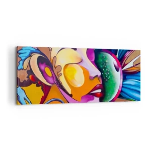 Canvastavla - Bild på duk - Känna på med färg - 100x40 cm