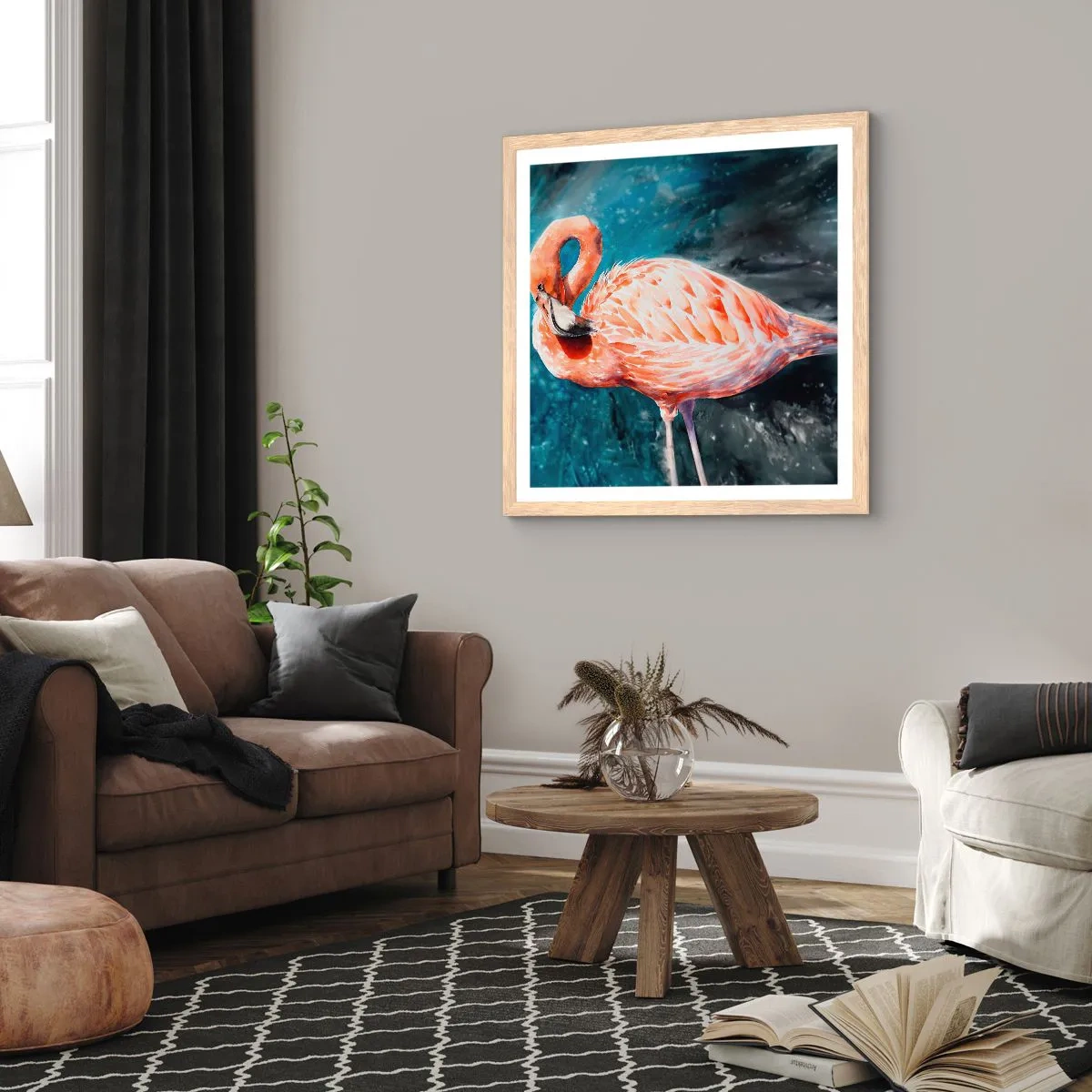 Affisch i ram av ljusek - Dekorativt till sin natur - 50x50 cm