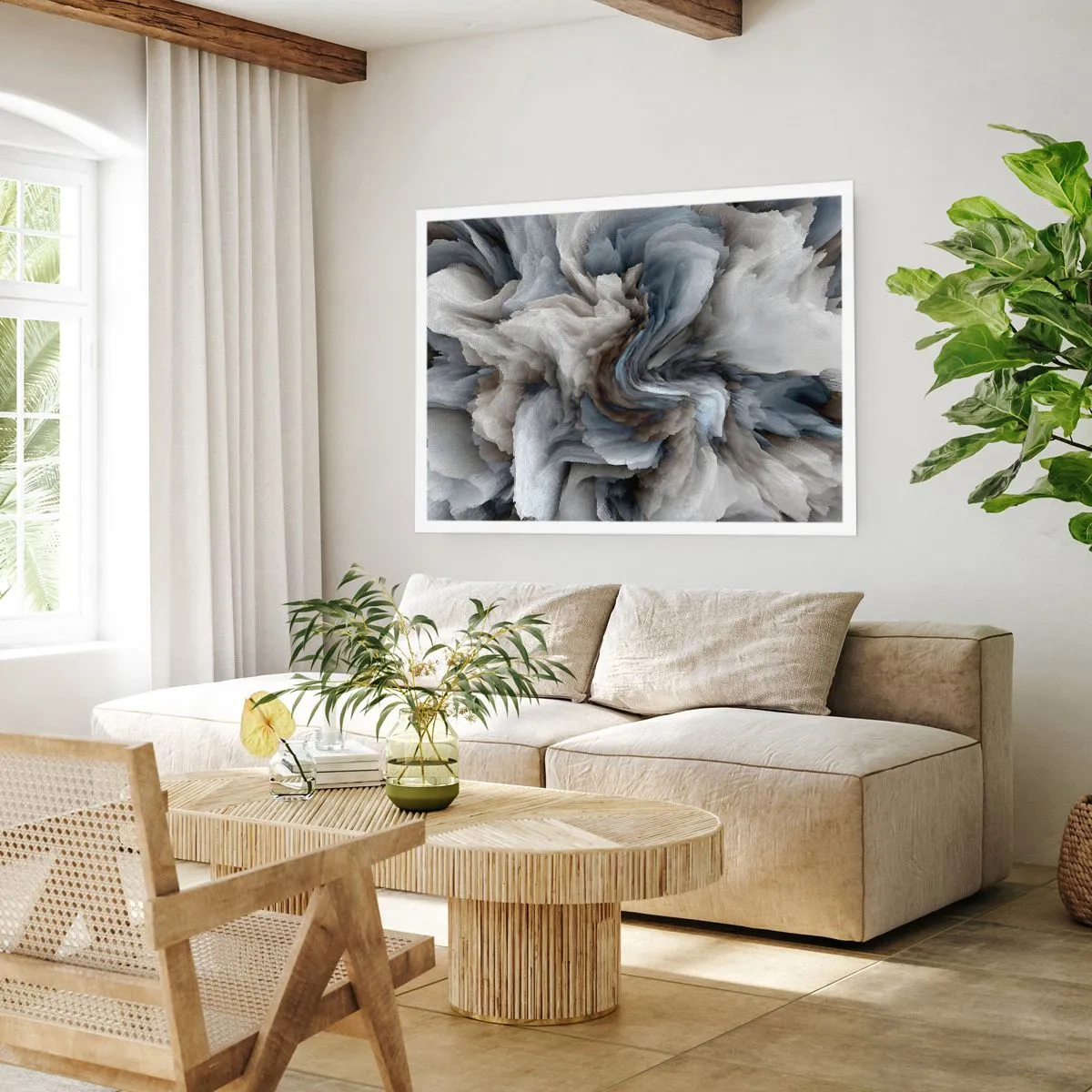 Affisch - Sten och blomma - 91x61 cm
