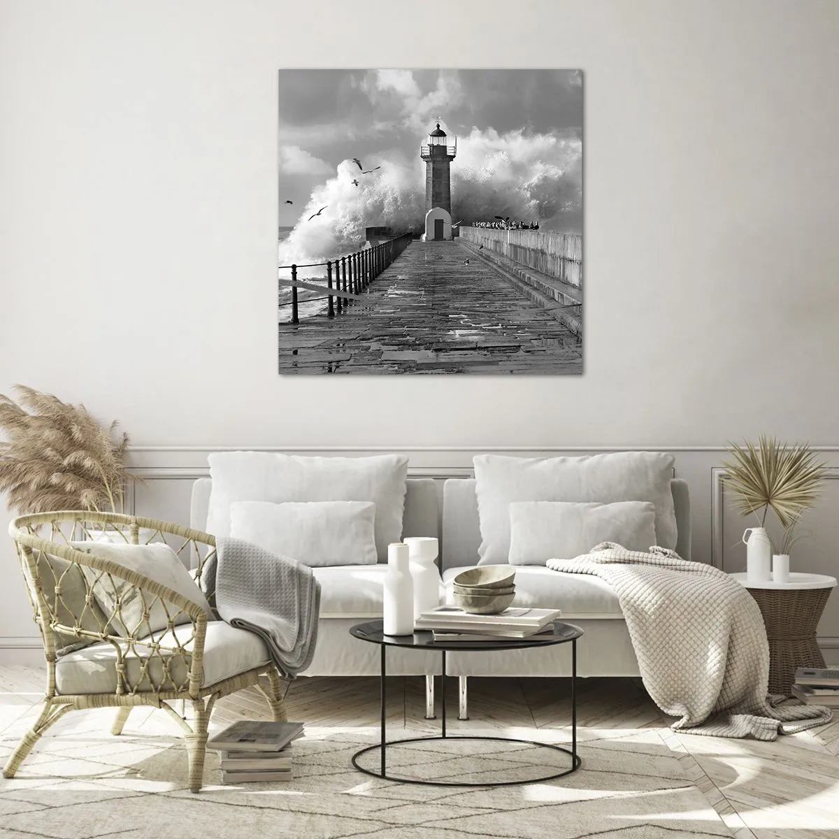 Glastavla - Bild på glas - Orädd  - 60x60 cm