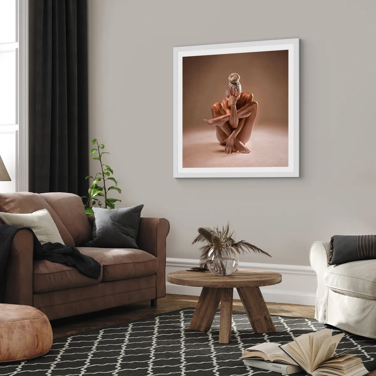 Affisch i vit ram - Kroppens och själens enighet - 60x60 cm