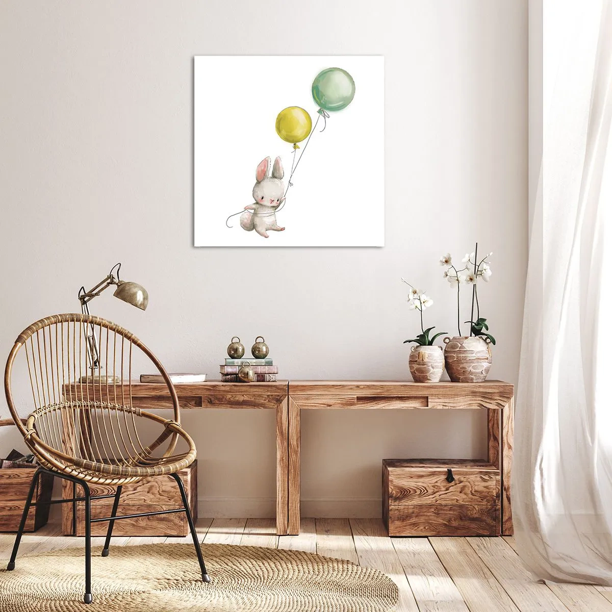 Canvastavla - Bild på duk - Jag flyger med! - 70x70 cm