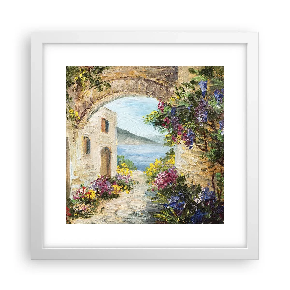 Affisch i vit ram - Kustprovinsens charm - 30x30 cm