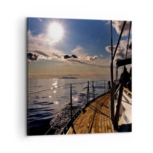 Canvastavla - Bild på duk - Under seglen mot solen - 60x60 cm