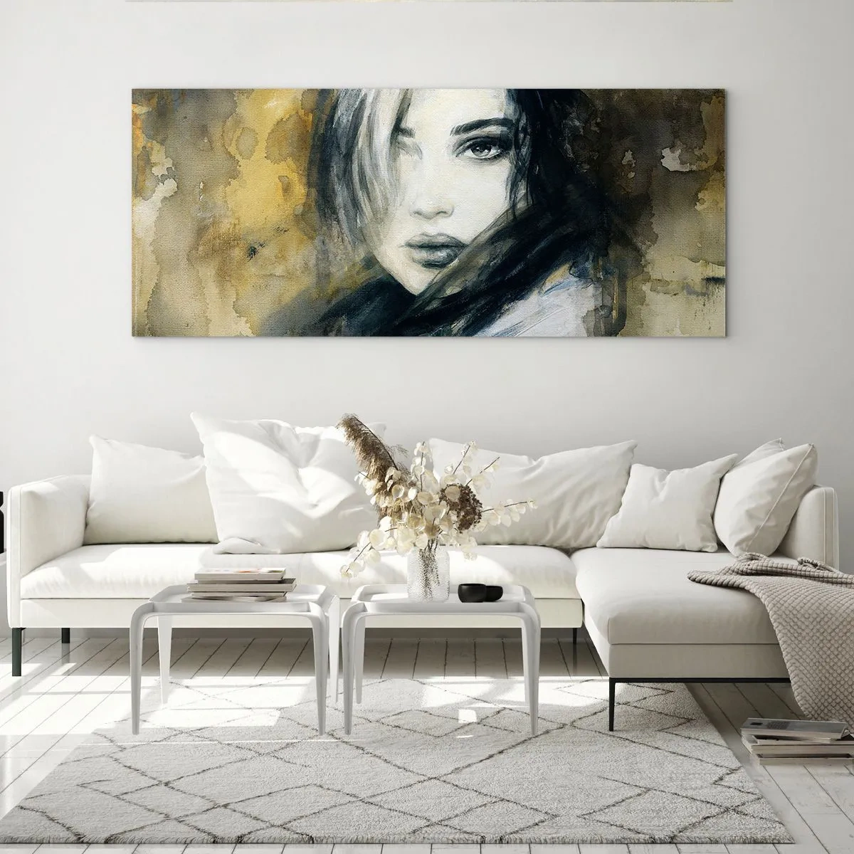 Glastavla - Bild på glas - Mera oskyldig eller sensuell? - 90x30 cm