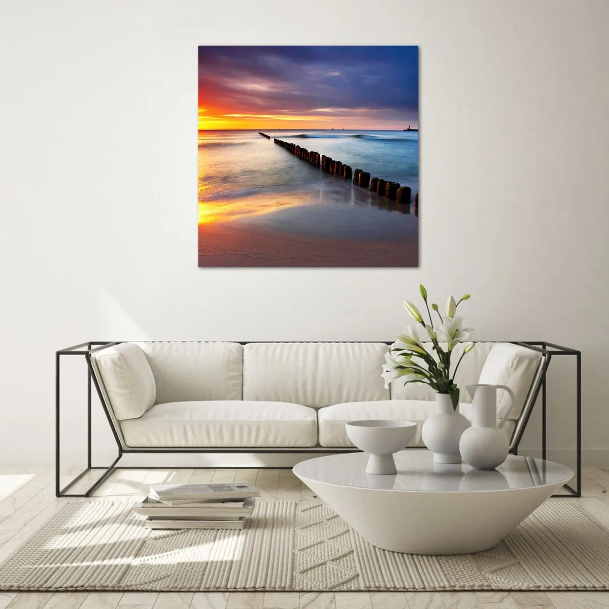 Glastavla - Bild på glas - Lyssna på tystnaden - 70x70 cm