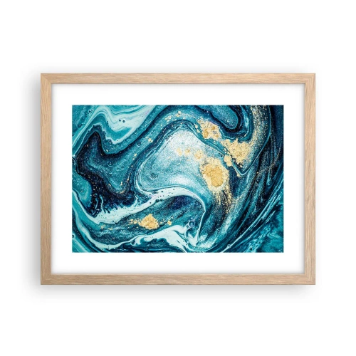 Affisch i ram av ljusek - Blå virvel - 40x30 cm