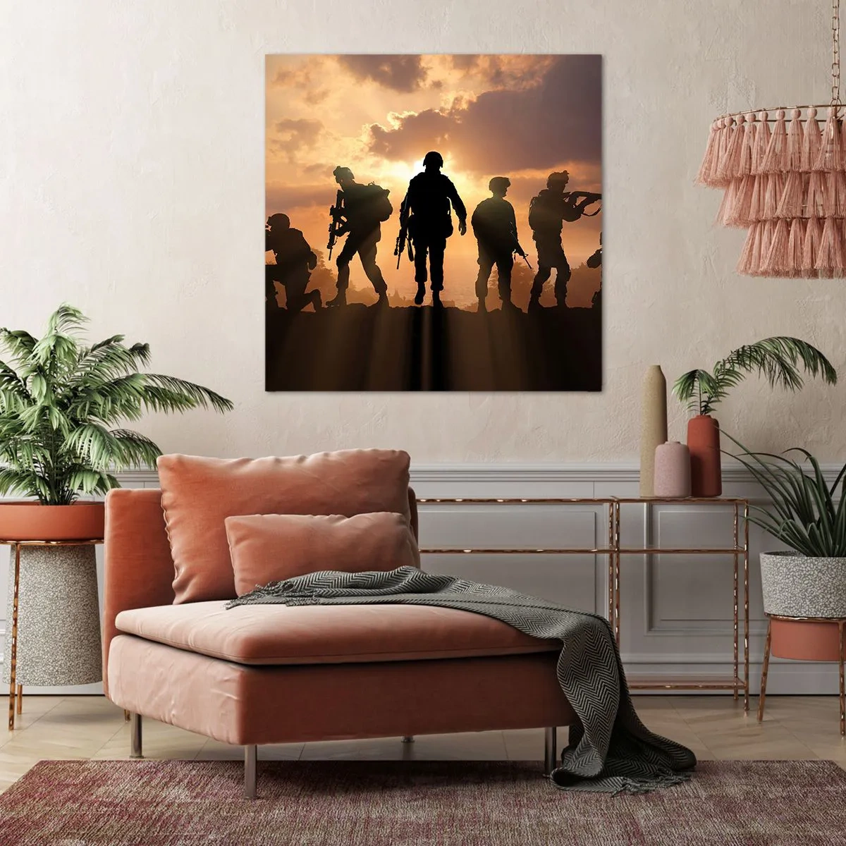 Canvastavla - Bild på duk - Brothers in arms - 70x70 cm