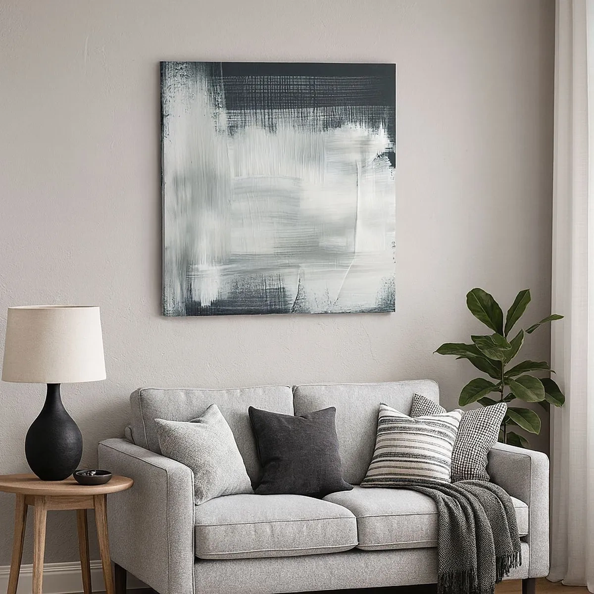 Canvastavla - Bild på duk - Vävd av det vertikala och horisontella - 30x30 cm