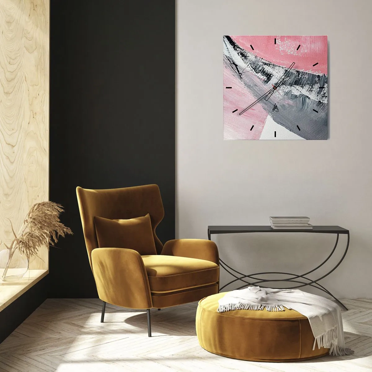 Väggklocka - Klocka på glas - Anpassad komposition - 40x40 cm