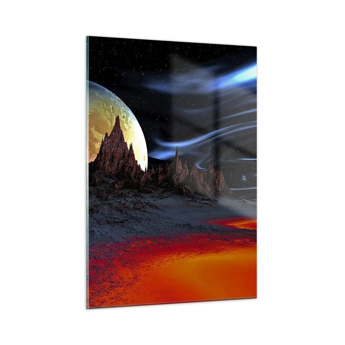 Glastavla - Bild på glas - Okänd värld - 50x70 cm
