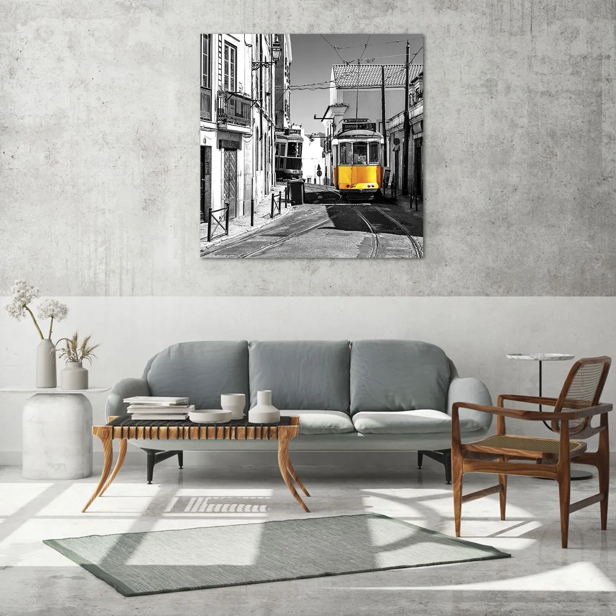 Glastavla - Bild på glas - Lissabons anda - 60x60 cm