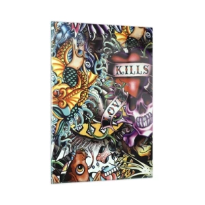 Glastavla - Bild på glas - Tatuerarens dröm - 50x70 cm