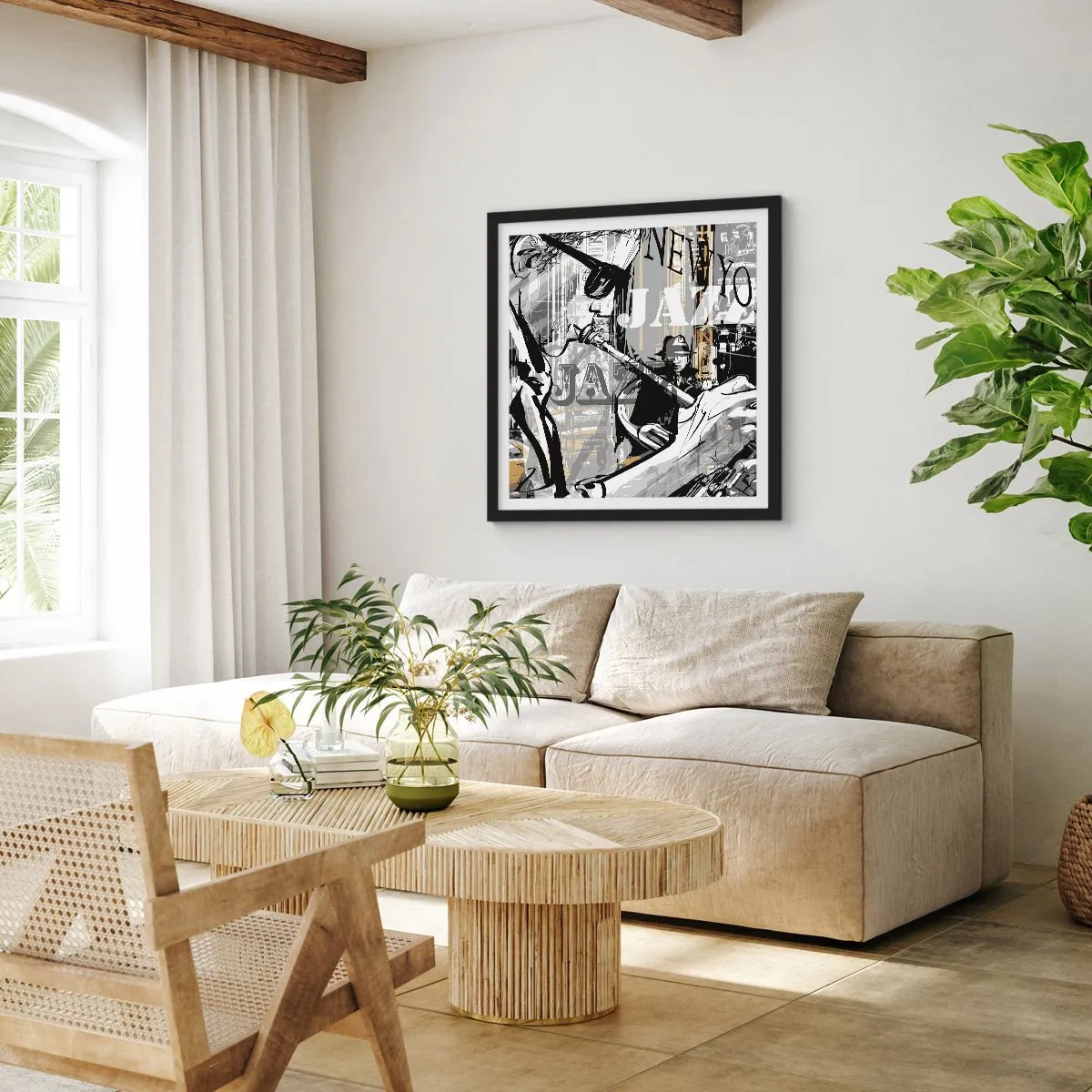 Affisch i svart ram - I New Yorks rytm - 30x30 cm