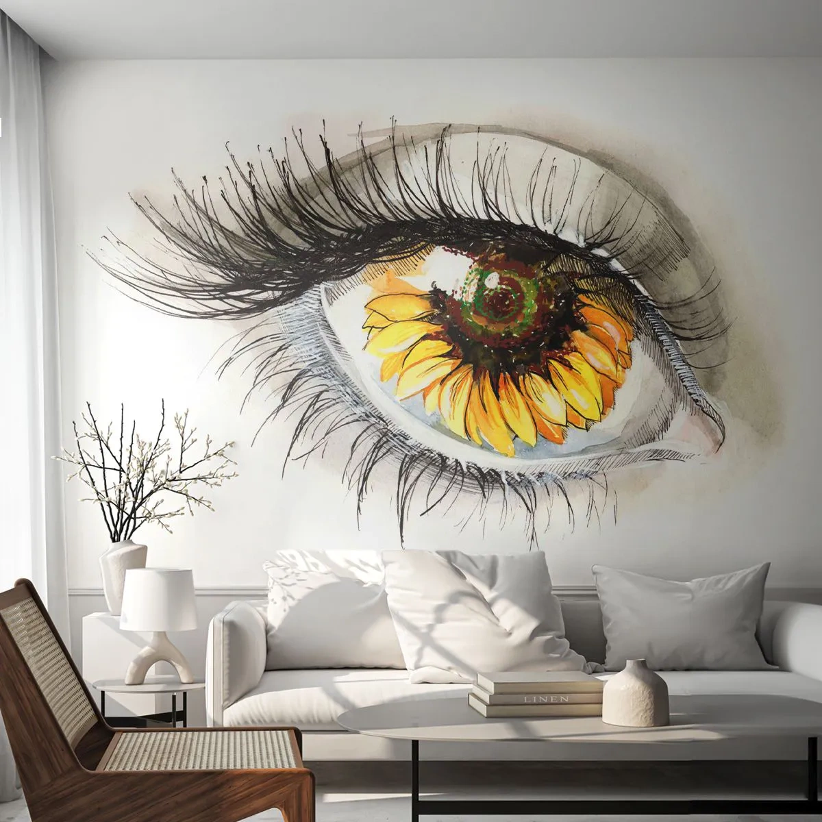 Självhäftande Fototapet Deluxe Sticker - Blick het som sommar - Abstraktion, Grafik, Öga - 250x175 cm