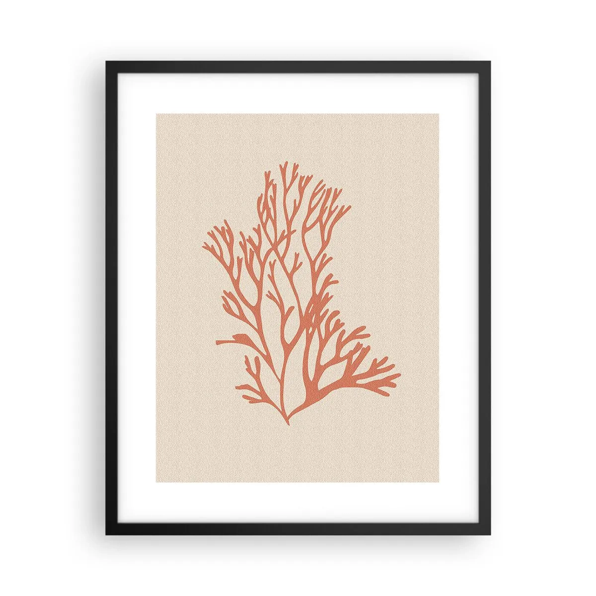 Affisch i svart ram - Filigran av korall - 40x50 cm