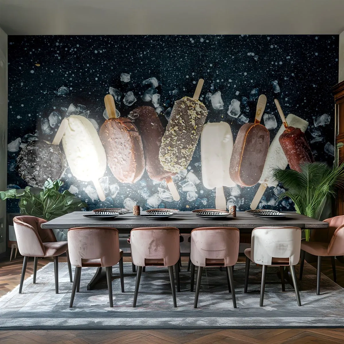 Självhäftande Fototapet Deluxe Sticker - Smak av varm sommar - Glass, Gastronomi, Mat - 450x315 cm