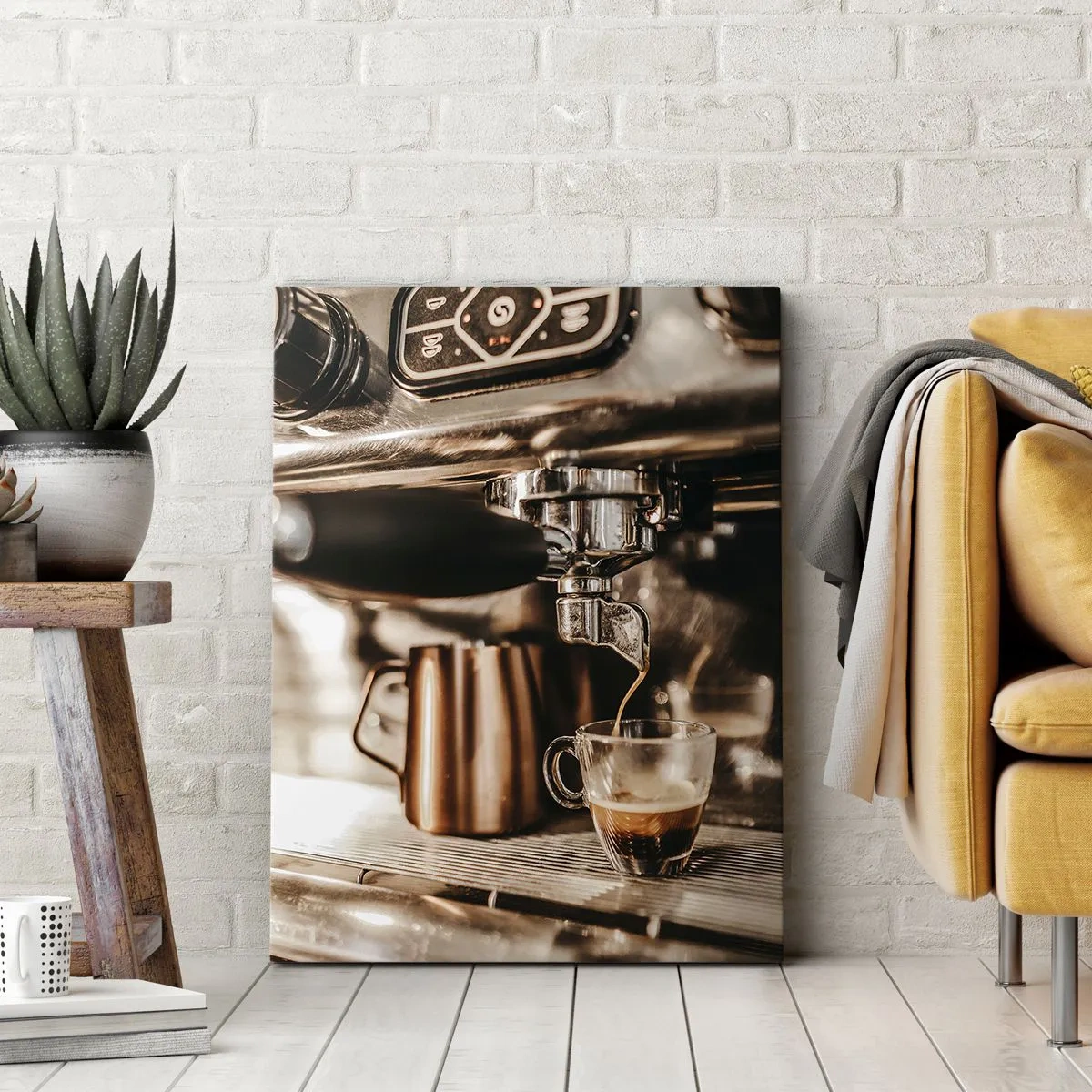 Canvastavla - Bild på duk - Kaffets glans - 70x100 cm