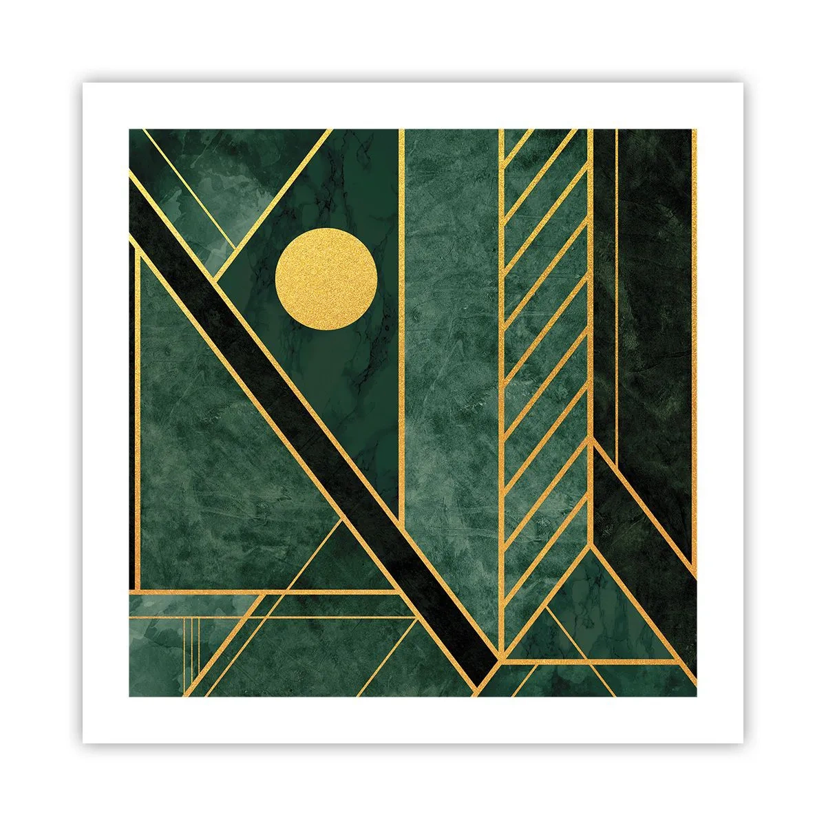 Affisch - Dynamik av guld och azurblå - 50x50 cm