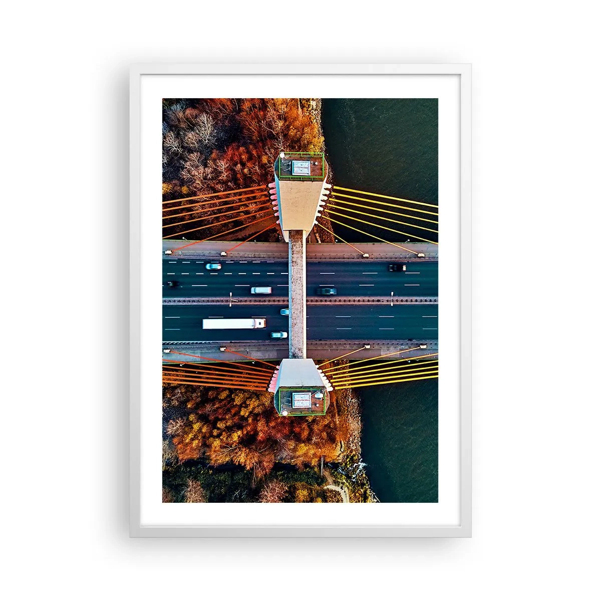 Affisch i vit ram - Bortom vatten, bortom skog - 50x70 cm