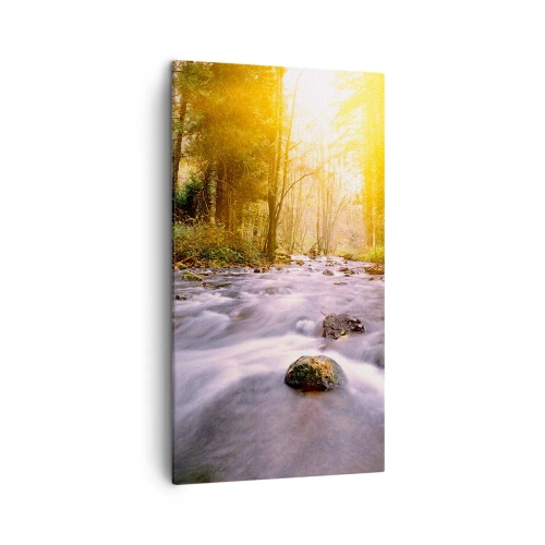 Canvastavla - Bild på duk - Malakit i silver-guld infattning - 45x80 cm