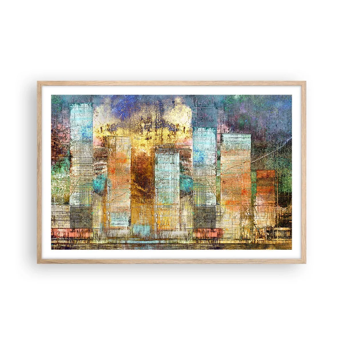 Affisch i ram av ljusek - Solig metropol - 91x61 cm