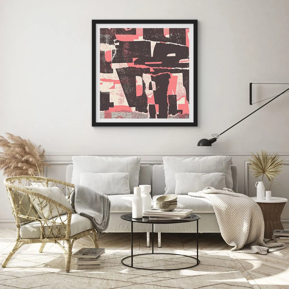 Affisch i svart ram - Allt liv och rörelse - 40x40 cm