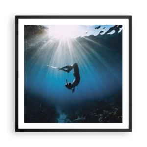 Affisch i svart ram - Undervattendans - 60x60 cm