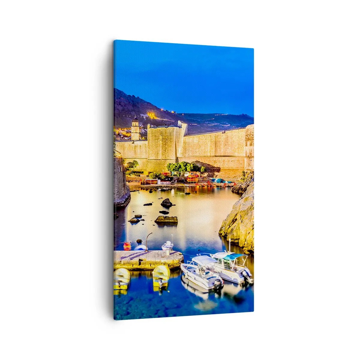 Canvastavla - Bild på duk - Ljus natt över Adriatiska havet - 45x80 cm