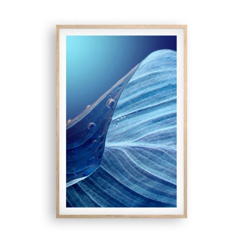 Affisch i ram av ljusek - Dolda droppar av blått - 61x91 cm