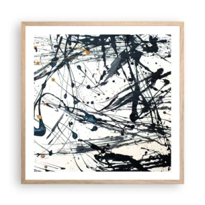 Affisch i ram av ljusek - Expressionistisk abstraktion - 60x60 cm