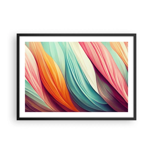 Affisch i svart ram - Regnbågsväv - 70x50 cm