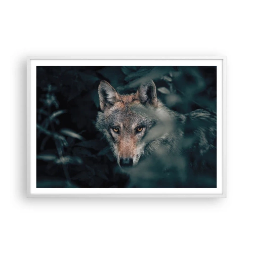 Affisch i vit ram - Jägare - 100x70 cm