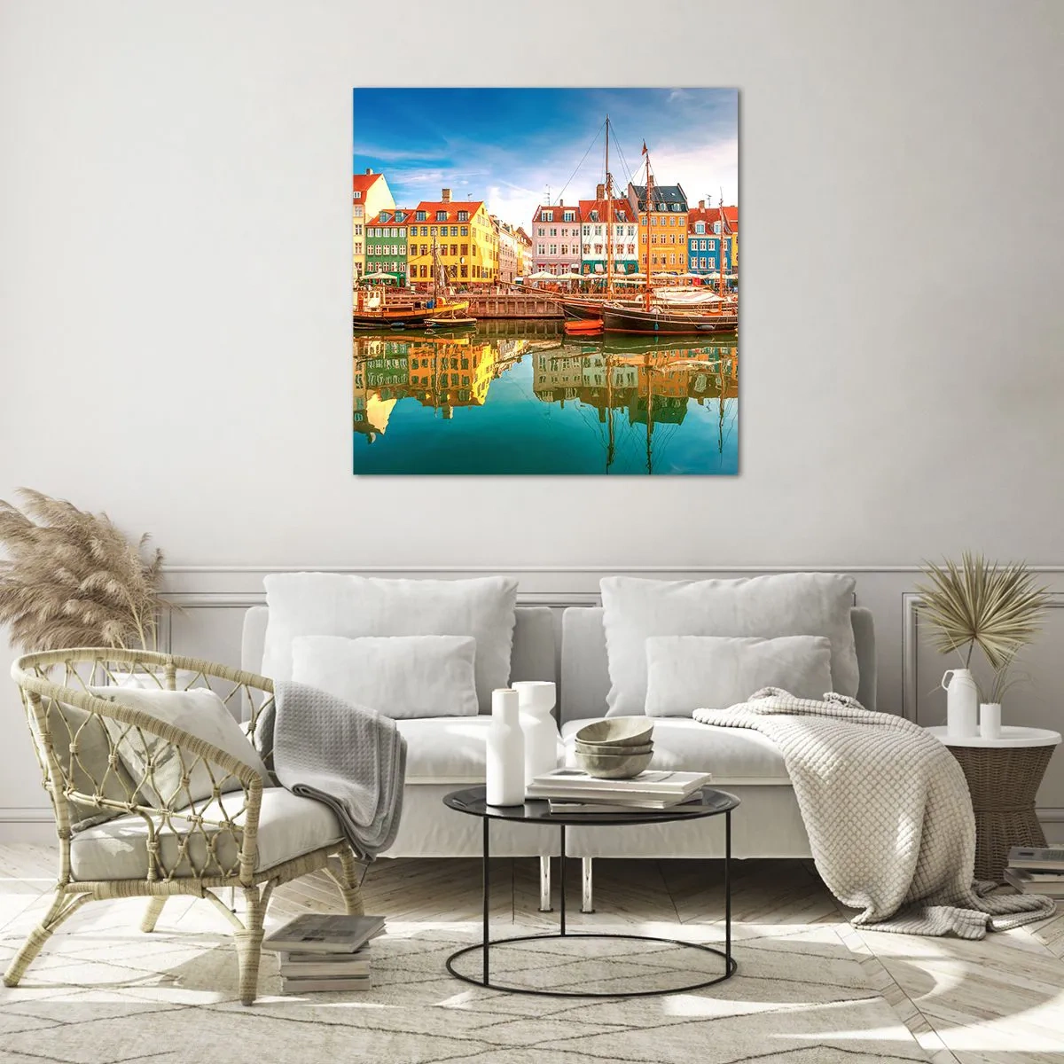 Glastavla - Bild på glas - Vid spegelklart vatten - 40x40 cm