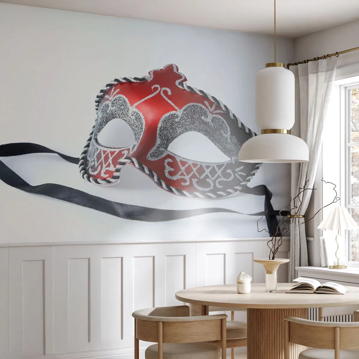 Fototapet Premium Canvas - Inbjudan till bal - Venetiansk mask, Venedig, Karneval - 250x175 cm