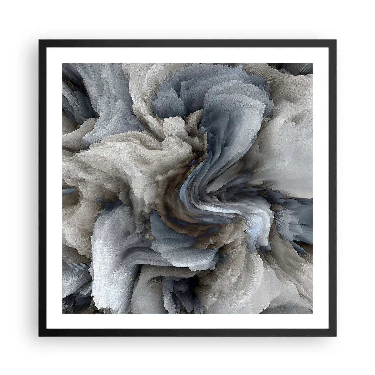 Affisch i svart ram - Sten och blomma - 60x60 cm