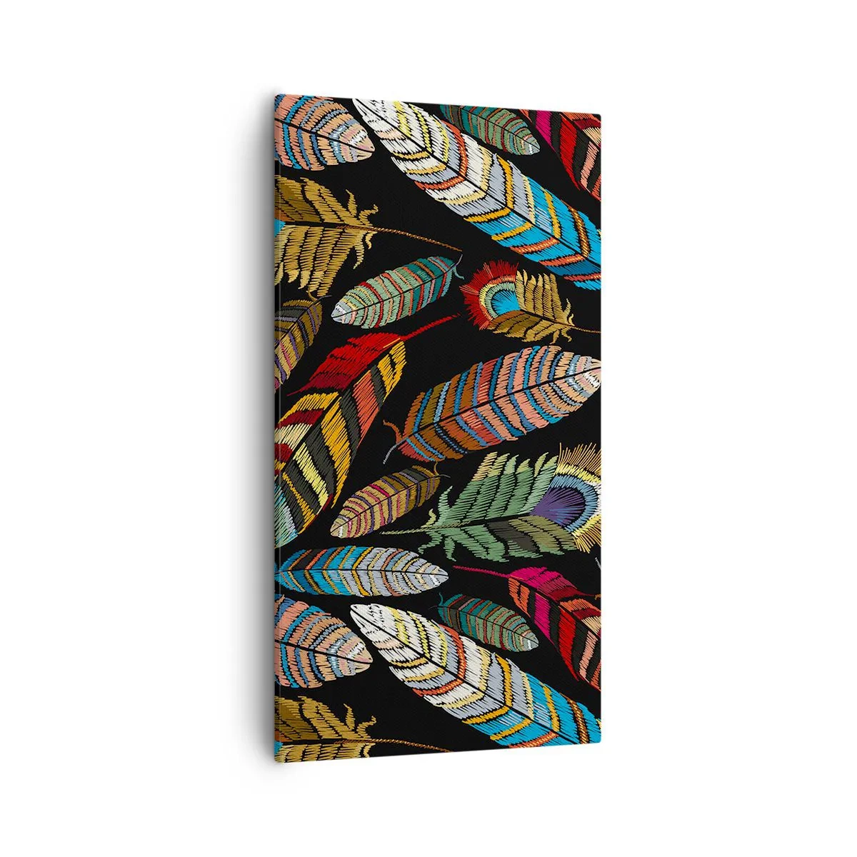 Canvastavla - Bild på duk - Fågelkarneval - 55x100 cm