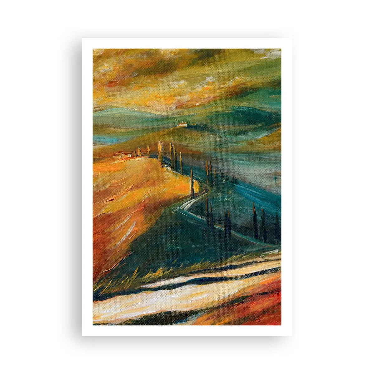 Affisch - Toskanskt landskap - 70x100 cm